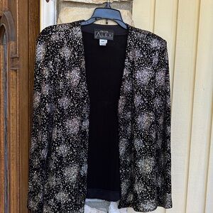 Alex Evenings Sparkling Black and Silver Blazer